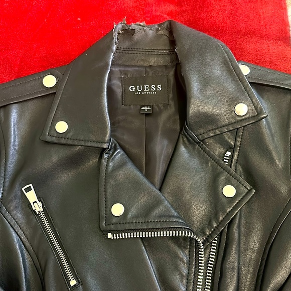 Authentic Guess Leather Jacket - Picture 3 of 4